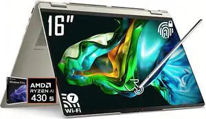 Lenovo Yoga 7a 2-in-1Copilot+ PC Laptop, 16" 2K LCD Touchscreen, AMD Ryzen AI 5 430(Upto 50 AI Tops), 16GB LPDDR5X, 512GB SSD, WiFi 7, Backlit KB, Fingerprint, 1080P Webcam, Win11 PRO Lenovo Yoga 7a 2-in-1Copilot+ PC Laptop, 16" 2K LCD Touchscreen, AMD Ryzen AI 5 430(Upto 50 AI Tops), 16GB LPDDR5X, 512GB SSD, WiFi 7, Backlit KB, Fingerprint, 1080P Webcam, Win11 PRO