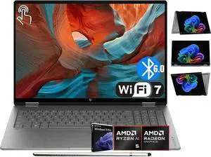 HP OmniBook X Flip 2-in-1 Copilot+ AI Laptop, 16" 2K OLED Touchscreen, AMD Ryzen AI 5 430 Upto 50 Tops(2026), 16GB LPDDR5X, 1TB, Wi-Fi 7, Bluetooth 6.0, w/Stylus, Win11 PRO HP OmniBook X Flip 2-in-1 Copilot+ AI Laptop, 16" 2K OLED Touchscreen, AMD Ryzen AI 5 430 Upto 50 Tops(2026), 16GB LPDDR5X, 1TB, Wi-Fi 7, Bluetooth 6.0, w/Stylus, Win11 PRO