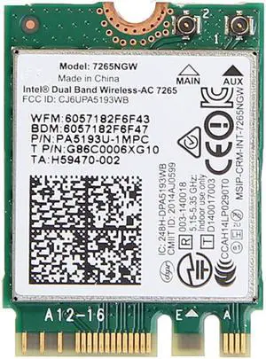 Adaptador wi-fi de banda dupla, sem fio 7265ngw 2x2 ngff m.2 placa intel 7265 867mbps 802.11ac bluetooth 4.2 windows 7/8/10.