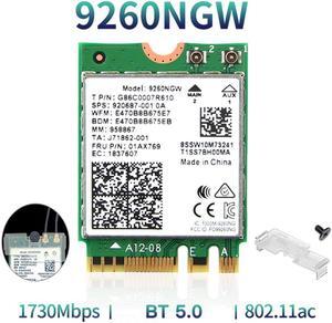 1730 Mbps 9260NGW Wifi Placa de Rede Sem Fio Para O Intel 9260 AC 2.4G/5 Ghz NGFF 802.11ac Wi-fi Bluetooth 5.0 para Laptop Windows 10