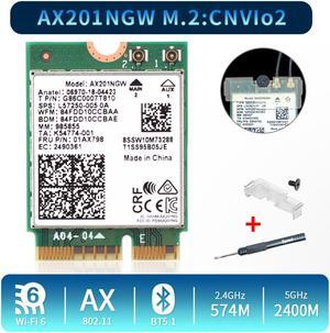Adaptador sem fio 2.4gbps bluetooth 5.0, banda dupla wi-fi 6 ax201 para intel ax201 ax201ngw ngff key e m.2 802.11ax cnvio2 placa wi-fi