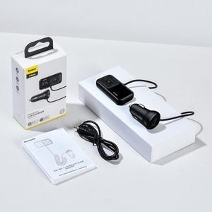 Baseus carregador veicular de 3,1a usb, kit veicular de transmissor e modulador de rádio fm 5.0 por bluetooth, mãos livres, áudio auxiliar e mp3 player
