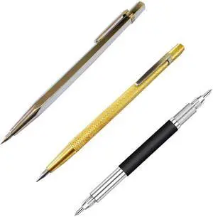 Rotulador metálico de diamante de 3 estilos, pluma de grabado de carburo de tungsteno, pluma Stylus para vidrio, cerámica, Metal, madera, herramienta de mano, 3 uds.