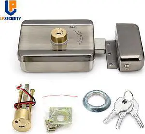 stainless steel Electric lock motor lock both side have mechanical key for access control gate door can work with intercom