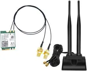 AX200NGW WiFi Card with 6DB SMA Antenna 3000Mbps WiFi 6 M.2 NGFF Bluetooth 5.1 2.4G/5G