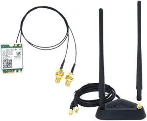WiFi Card with 8DB Antenna AX200NGW WiFi 6 3000Mbps M.2 NGFF Dual Band 2.4G 5G Bluetooth 5.1 802.11Ax Network Card