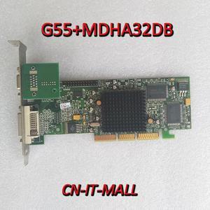 Pulled Matrox G550 G55+MDHA32DB 32MB DVI VGA AGP Graphics Card