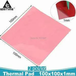 2pcs lot Pink Silicone Thermal Pad 100mm x 1mm Thick Cooling Pad for CPU GPU 100x100x1mm