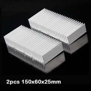 2Pcs lot 150mm x 60mm x 25mm Aluminum Heatsink Radiator Cooling Cooler heat sink For Electronic Chip IC
