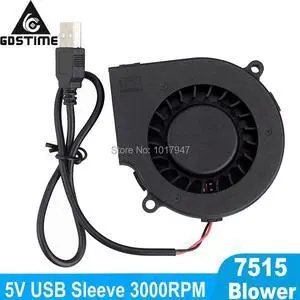 5Piece lot 5V USB 7515 75mm x 15mm 70mm 7cm DC Turbo Cooling Cooler Blower Fan
