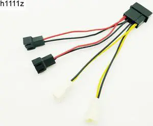 Computer Cooling Fan Power Cables 4Pin Molex to 3Pin Fan Power Cable Adapter Connector 12v*2/5v*2 for CPU PC Case Fan Cables
