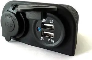 12V/24V  Motorbike SUV Boat Dual USB Car Cigarette Charger Lighter