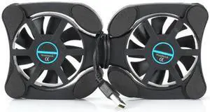 Foldable USB Cooling Fan CPU Cooler dual turbo fan non-slip notebook cooling pad bracket with power cable for 7-15 inch laptop