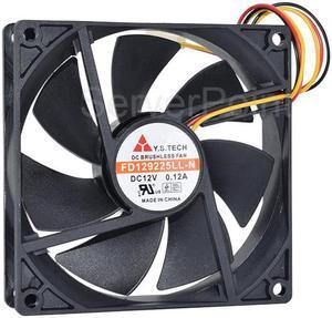 for Y.S TECH FD129225LL-N DC 12V 0.12A 90x90x25mm 3-Wire Server Cooling Fan