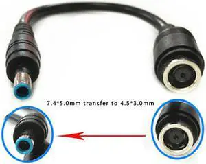 7.4 * 5.0mm Conversion to 4.5 * 3.0mm For HP Dell Laptop Power Charger Adapter Conversion Cable