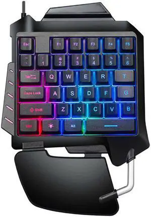 1pc One-Handed Mechanical Gaming Keyboard RGB Backlit Portable Mini Gaming Keypad Game Controller forPS4/Xbox PC Gamer 1pc One-Handed Mechanical Gaming Keyboard RGB Backlit Portable Mini Gaming Keypad Game Controller forPS4/Xbox PC Gamer