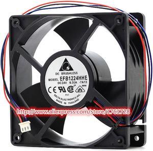 Delta EFB1224HHE 12038 12cm 24V 0.30A dual ball bearings frequency converer fan,3wires ~