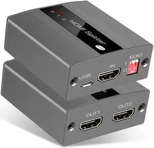 HDMI Splitter 1 in 2 Out Support EDID Function HDMI Switch 4K@30HZ,1080P,3D,HDCP1.4 for Computer, X Box Fire TV Stick HDMI Splitter 1 in 2 Out Support EDID Function HDMI Switch 4K@30HZ,1080P,3D,HDCP1.4 for Computer, X Box Fire TV Stick