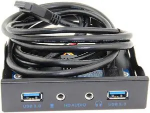 USB 3.0 2 Port 3.5in Front Panel HD Output High Speed Plug And Play Adapter Metal Desktop Open Multifunction Hub Floppy Bay