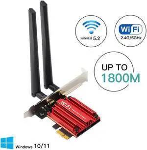 1800Mbps Wireless WiFi 6 Card Bluetooth-Compatible 5.2 PCI-E Adapter PC Dual Band 2.4G+5G Card Kit Gaming Network Card
