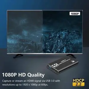 Game Capture Card, USB 3.0 4K Audio Video Capture Card with HDMI Loop-Out 1080P 60FPS Live Streaming for PS4, Switch