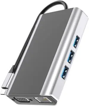 USB C HUB 9-in-1 Multiport Adapter with 3USB 3.0 Ports 4K HDMI SD/TF Card Slots for Type C Laptops Samsung Huawei Phone USB C HUB 9-in-1 Multiport Adapter with 3USB 3.0 Ports 4K HDMI SD/TF Card Slots for Type C Laptops Samsung Huawei Phone