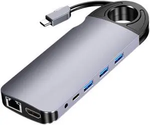 USB C Hub Docking Station 10 In 1 4K@30Hz HDMI-Compatible VGA PD 60W USB 3.0 RJ45 Gigabit Multiport Adapter For Laptop