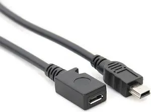 Micro USB Female To Mini USB Male Adapter Charger Adaptor 13cm Converter Charging Data Cable for GPS Cellphone MP4