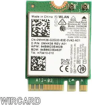 Dual Band 3165NGW NGFF For Intel 3165NGW M.2 802.11ac WiFi 433Mbps WLAN Card+BT 4.0 2.4G/5Ghz Network