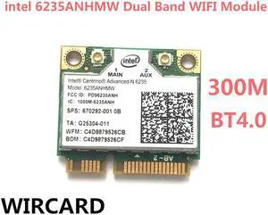 Laptop wireless lan card for Intel Centrino Advanced-N 6235 6235ANHMW 300 Mbps WIFI card BT 4.0 Half MINI PCIe