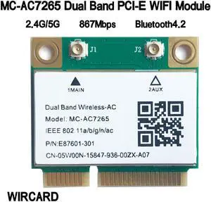 MC-AC7265 Dual Band mini PC-E WIFI CARD for intel 7265AC 802.11ac 2x2 WiFi + BT4.2 MC-AC7265 Dual Band mini PC-E WIFI CARD for intel 7265AC 802.11ac 2x2 WiFi + BT4.2