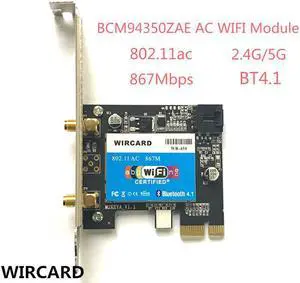 WR-450 802.11ac 867Mbps Desktop PCi-eX WiFi Adapter + BT 4.1 PCI Express WLAN Combo Card for BCM94350ZAE WR-450 802.11ac 867Mbps Desktop PCi-eX WiFi Adapter + BT 4.1 PCI Express WLAN Combo Card for BCM94350ZAE