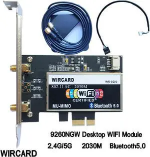 Wireless-AC 9260 AC for Intel 9260ac 9260NGW 802.11ac 2030Mbps PCI-e PCIE 1X WiFi Adapter BT 5.0  Network Card