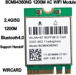 Dual band Wireless Hackintosh  BCM94360NG WIFI Card NGFF M.2 1200Mbps BT4.0 NGFF 802.11ac Wlan Adapter