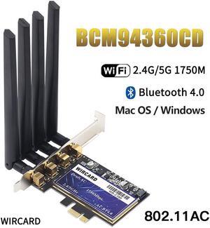 WR-C380 1750Mbps PCIe BCM94360CD Desktop Wifi Card for  Hackintosh 802.11ac BT 4.0 Dual Band Wireless Adapter