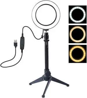 3 in 1 Mini LED Ring Light Kit + Desktop Tripod + Balll Head for Selfie Make Up