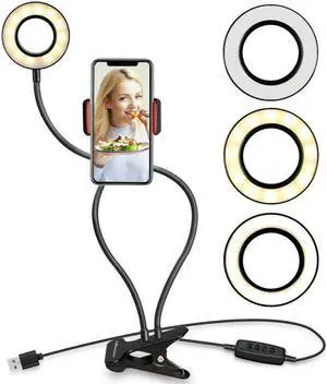 Phone Holder Led Selfie Ring Light Flexible Stand Long Arm for Live Stream Fill Light Lamp