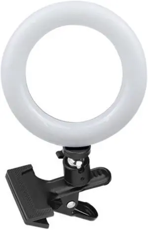 8 Inch Selfie Ring Light with Super Clip Clamp for Make Up Conference Live Broadcast Fill Light with 360 Rotation Ballhead
