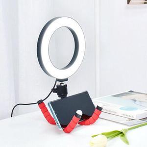 10" Led Selfie Ring Light with Flexible Tripod 360-Degree Rotation Ballhead and Phone Clip Holder for Live Broadcast