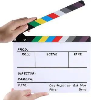 Colorful Director Clapperboard Movie Film Slate Clapper Board Cut Action Scene Colorful Director Clapperboard Movie Film Slate Clapper Board Cut Action Scene