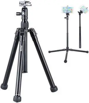 P056 Professional Tripod Stand for Mobile Phone Camera 5 Sections Extendable Selfie Stick Tripod with Quick Release Set