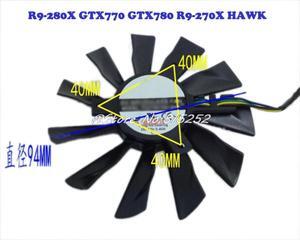 Laptop Silent Graphics Card Fan For MSI R9-280X GTX770 GTX780 R9-270X GTX780Ti N780 N770 N760 GTX750Ti HAWK PLD10010S12HH DC12V