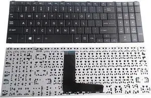 Laptop Replacement Keyboard Compatible with Toshiba Satellite C50-B C50A-B C50D-B C55-B C50DT-B C50T-A R50-B US Layout Black