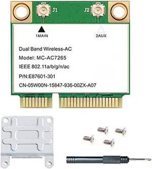 Semi-Mini Pci-E Wifi Card Dual-Band Bt4.2 MC-AC7265 PCIE Gigabit Lan 2.4Ghz 300Mbps 5Ghz 867Mbps for Windows 7 8 10