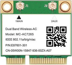 1200Mbps Wireless MC-AC7265 Half Mini PCI-E Wifi Card Bluetooth 4.2 802.11Ac Dual Band 2.4G 5Ghz Adapter for Laptop