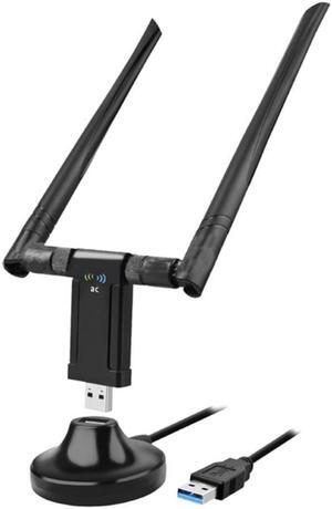 USB WiFi Adapter Dual Band Wireless Network Adapter USB3.0 1200Mbps 5.8G 2.4G WiFi Dongle High Gain 5DBi Antennas for PC