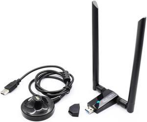 Wireless Network Card 1200Mbps Long Range AC1200 Dual Band 5G+2.4G Wireless USB 3.0 WiFi Adapter 802.11Ac Wifi Antennas