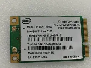 Wholesale for Intel WiFi Link 5100 512AN Mini PCI-E 802.11a/g/n 2.4G/5.0G WiFi Wireless Card