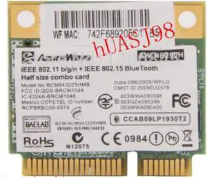 For Broadcom BCM43225HMB BCM43225 Half Mini PCI-E Wifi for Bluetooth-compatible3.0 Wireless Card For ACER 4750G 5750G 4352G For Broadcom BCM43225HMB BCM43225 Half Mini PCI-E Wifi for Bluetooth-compatible3.0 Wireless Card For ACER 4750G 5750G 4352G