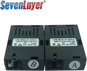 155M Single fiber SC connector bidi 20km 1*9 module optical transceiver for 100M media converter HTB-3100 10 Pair